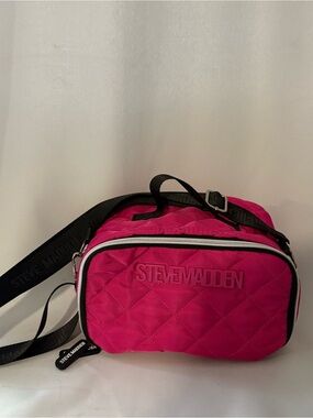 Steve Madden Hot Pink Quilted Crossbody Bag insulated lunch tote